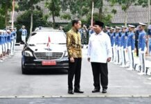 Menhan Prabowo Dampingi Presiden Jokowi Resmikan Graha Utama Akmil, Magelang