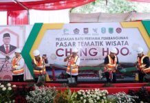 Peletakan Batu Pertama Revitalisasi Pasar Tematik Wisata Cheng Hoo di Kabupaten Pasuruan, Jawa Timur
